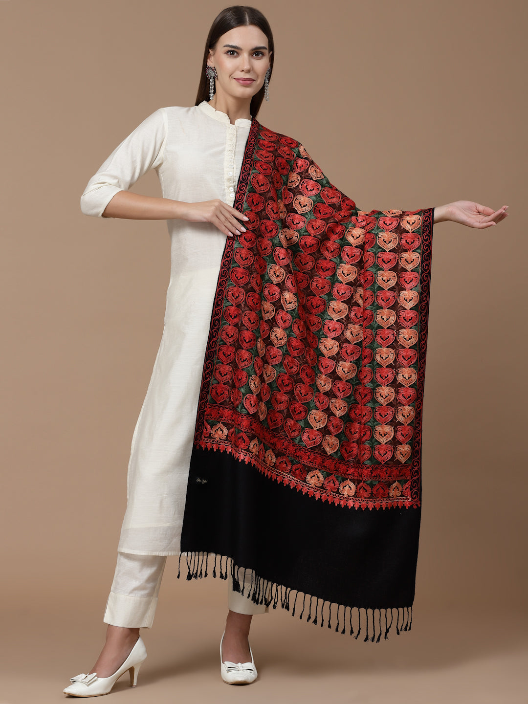 Women's Aari Embroidered Stole