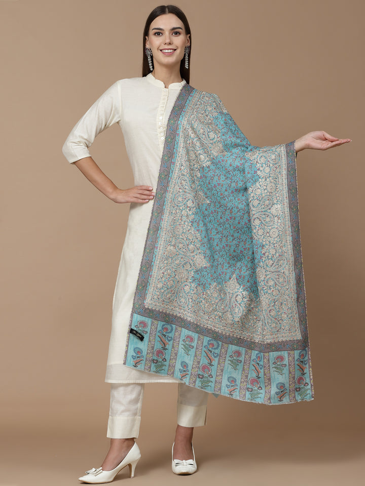 Women's Printed Aari Embroidered Stole