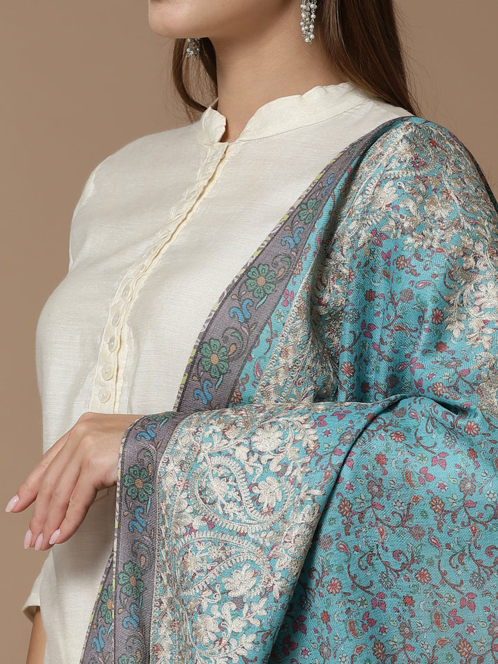 Women's Printed Aari Embroidered Stole