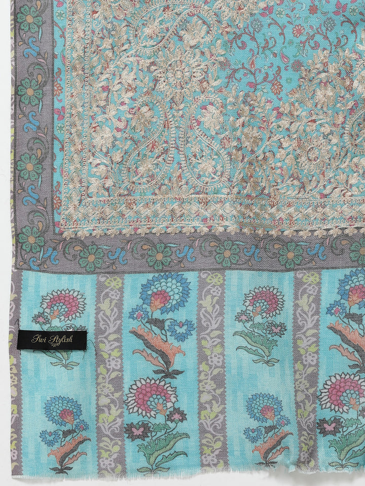 Women's Printed Aari Embroidered Stole