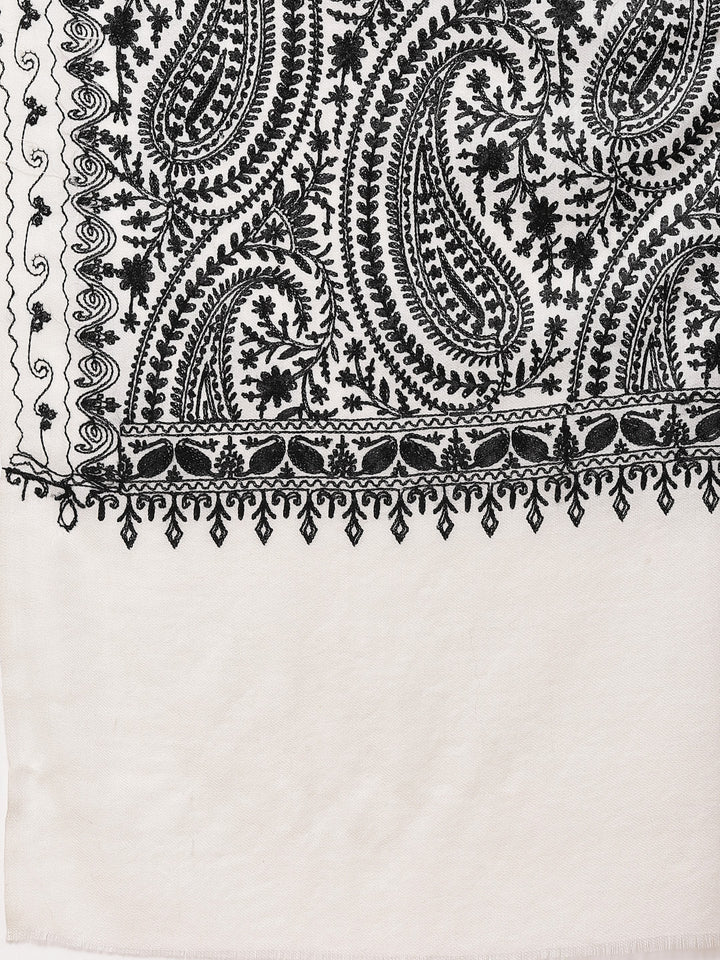 Women's Aari Embroidered Wool Shawl