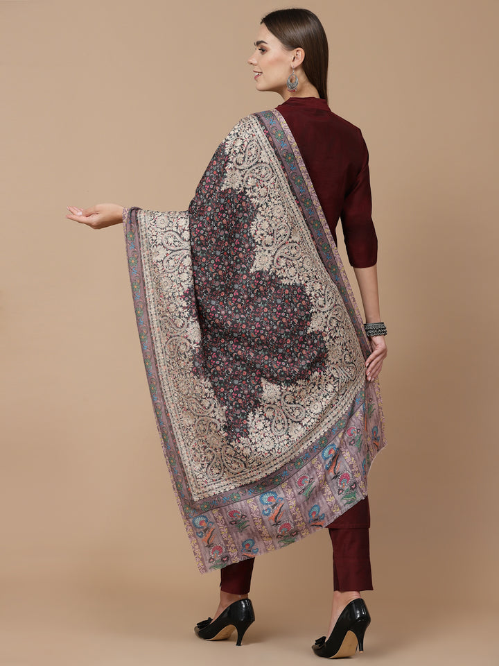 Women's Printed Aari Embroidered Stole