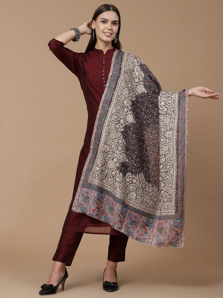 Women's Printed Aari Embroidered Stole