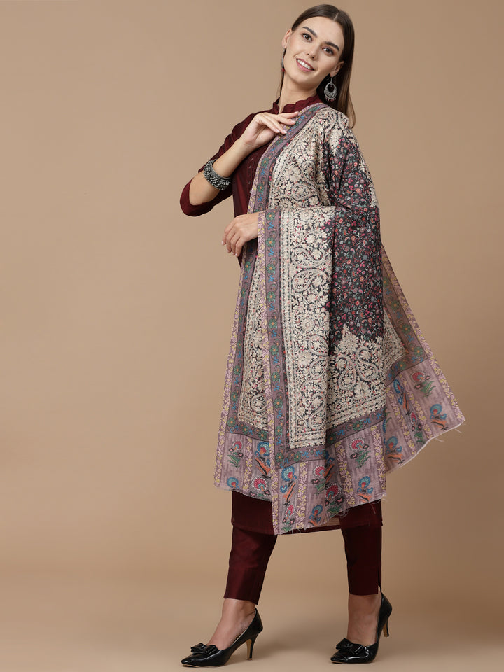 Women's Printed Aari Embroidered Stole