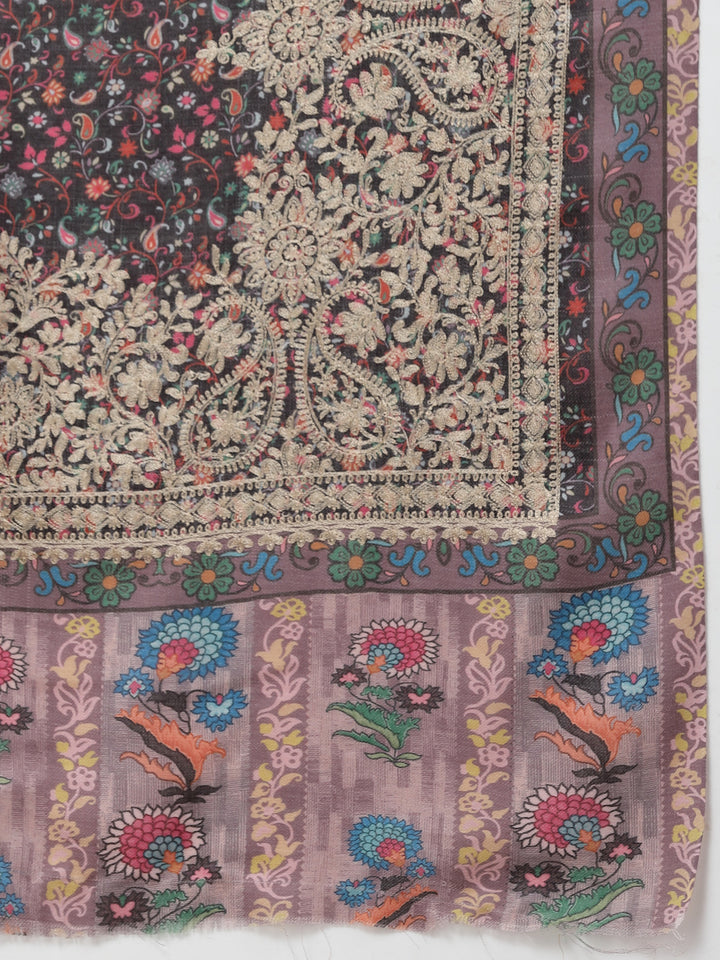 Women's Printed Aari Embroidered Stole