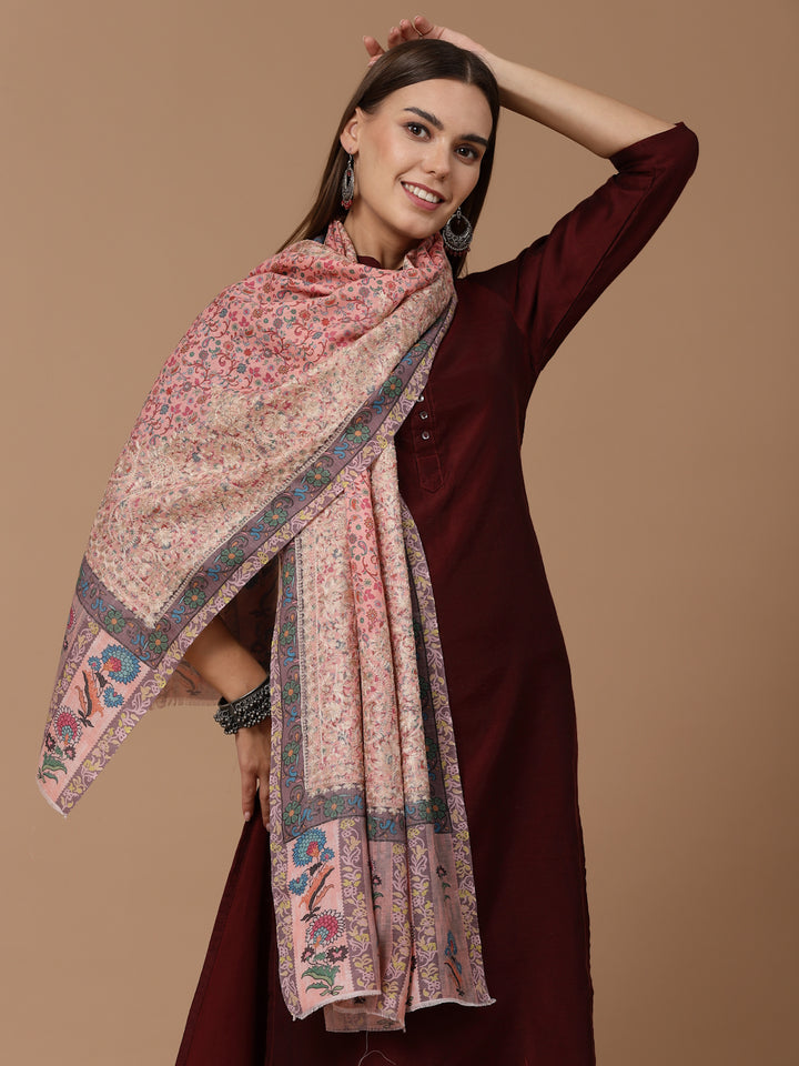 Women's Printed Aari Embroidered Stole