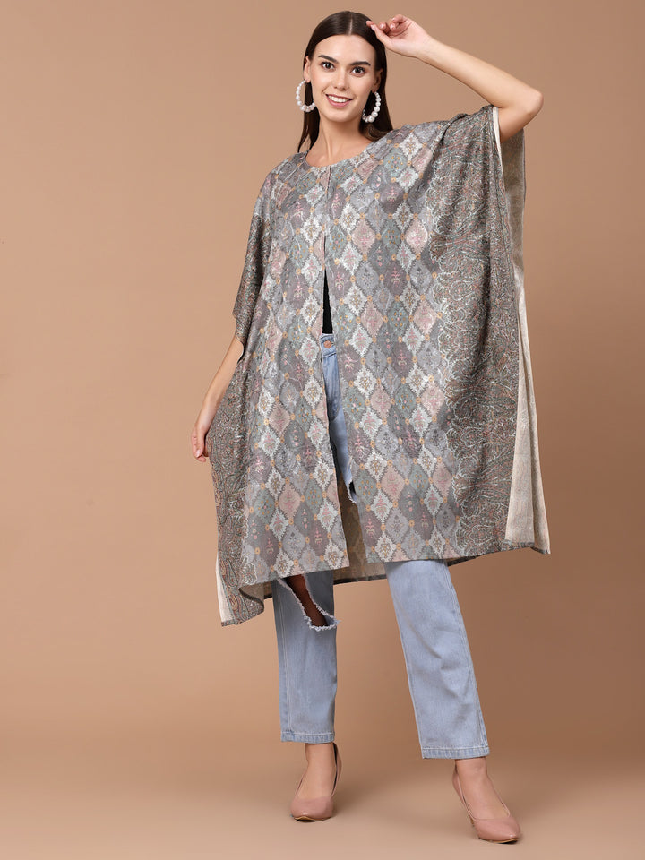 Women's Printed Embroidered Kaftan(Pheran)