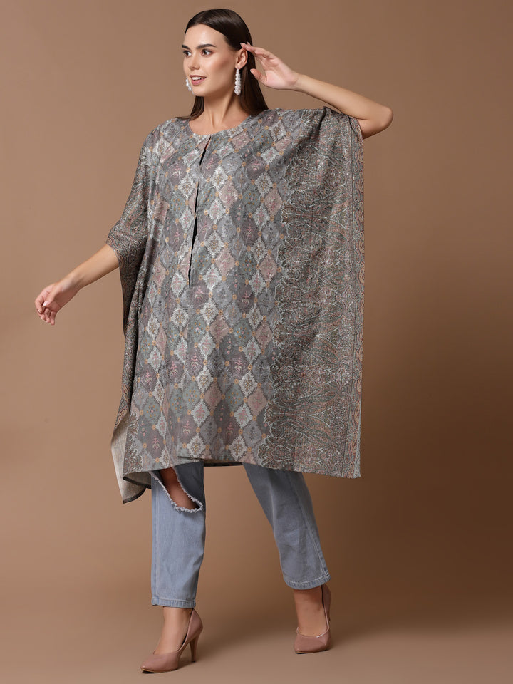 Women's Printed Embroidered Kaftan(Pheran)