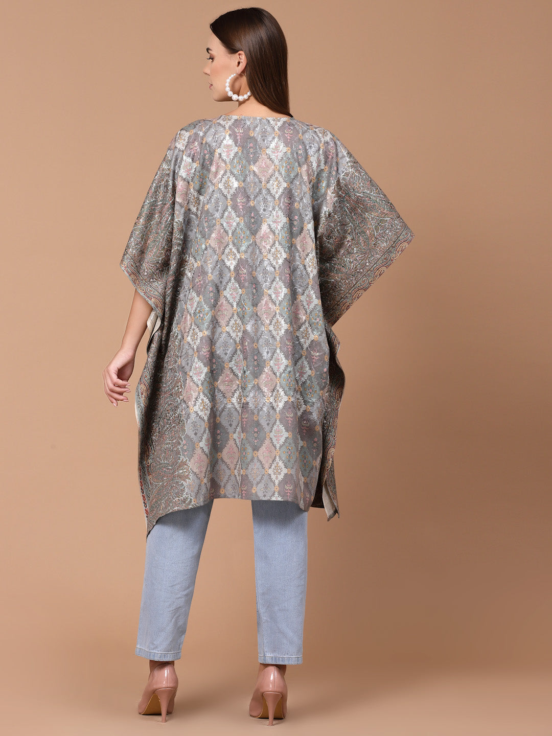 Women's Printed Embroidered Kaftan(Pheran)