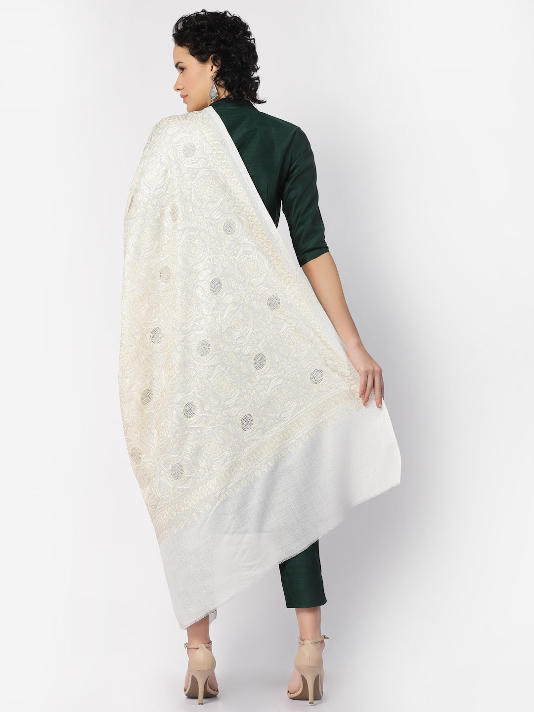 Women's Aari Embroidery Wool Shawl