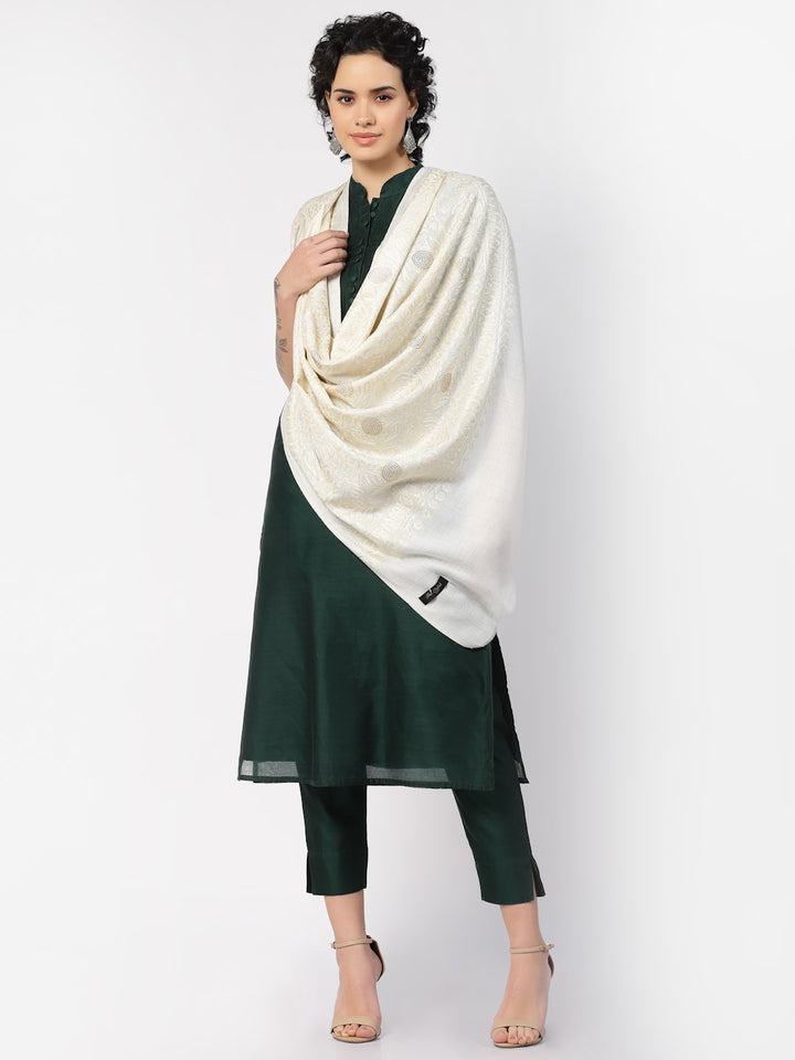 Women's Aari Embroidery Wool Shawl