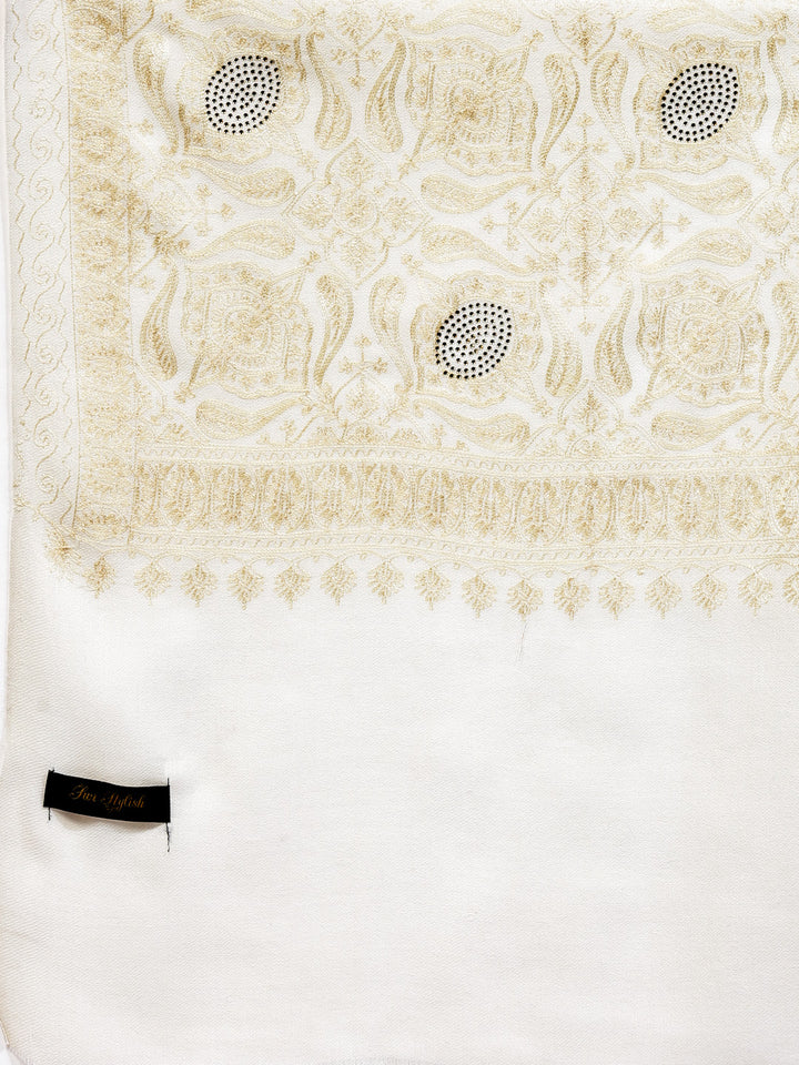 Women's Aari Embroidery Wool Shawl