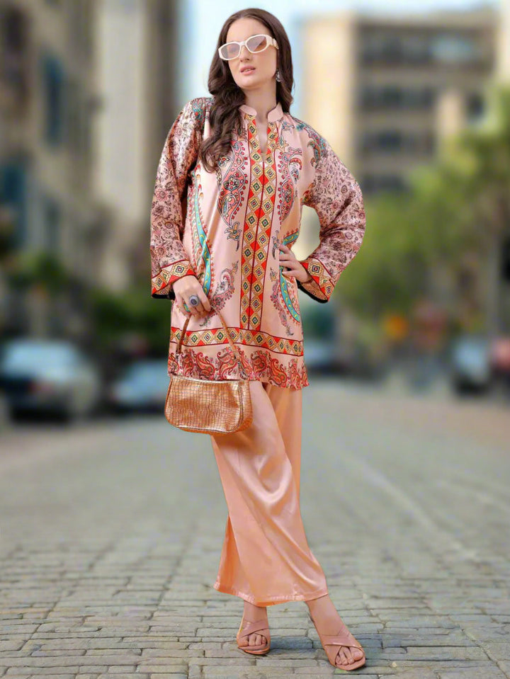Women's Floral Printed Co-Ord Set – Kurta and Trousers