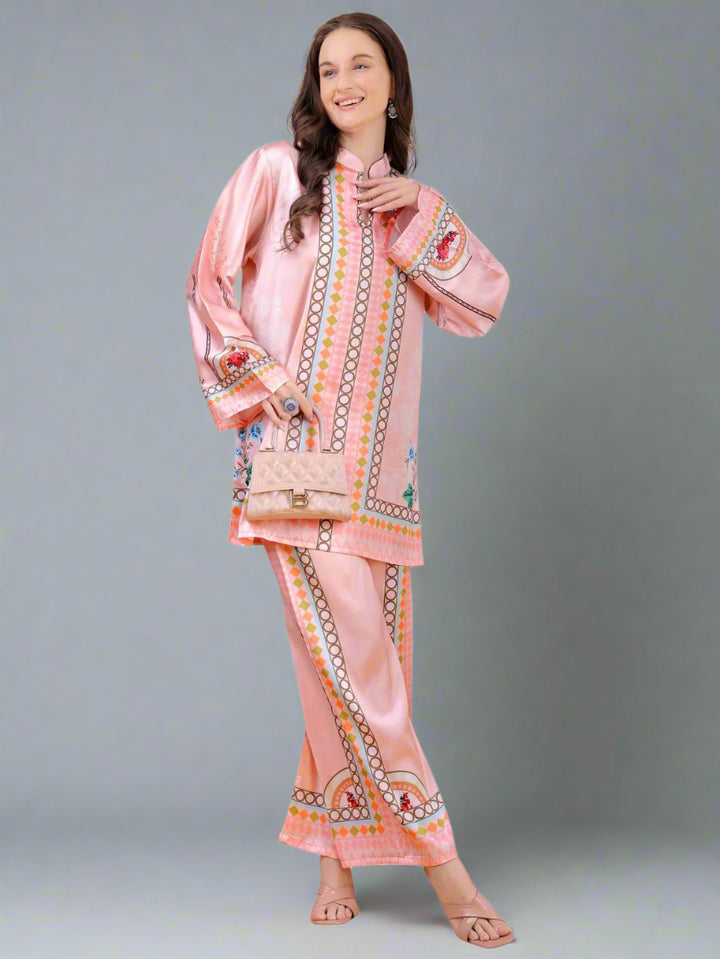 Women's Floral Printed Co-Ord Set – Kurta and Trousers