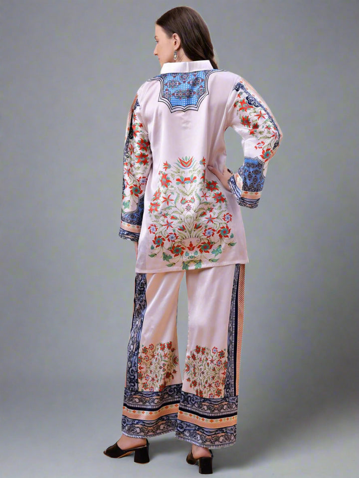 Women's Floral Printed Co-Ord Set – Kurta and Trousers