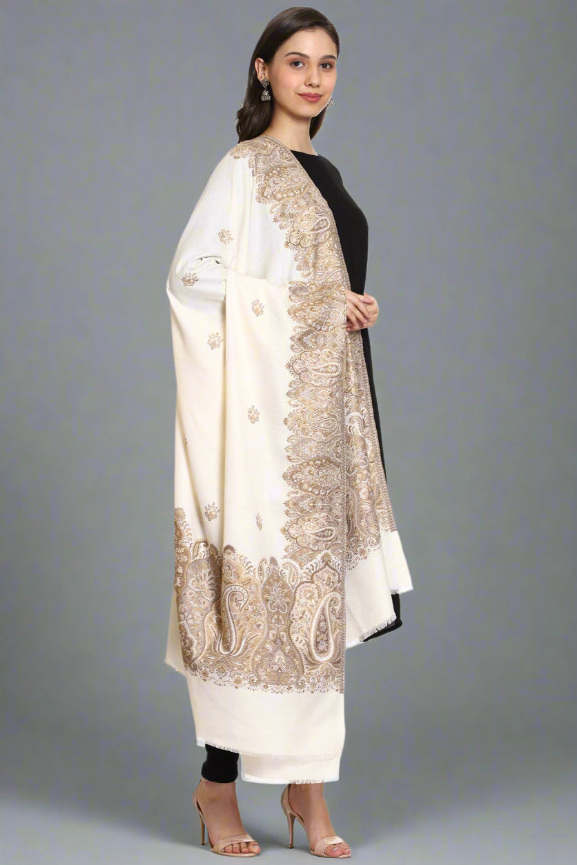 Women's Jamawar Wool Shawl