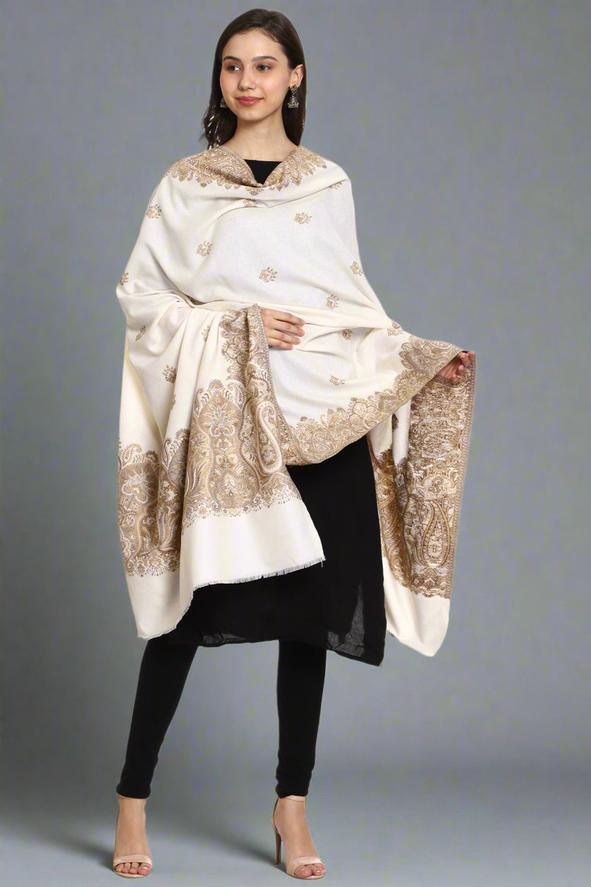 Women's Jamawar Wool Shawl