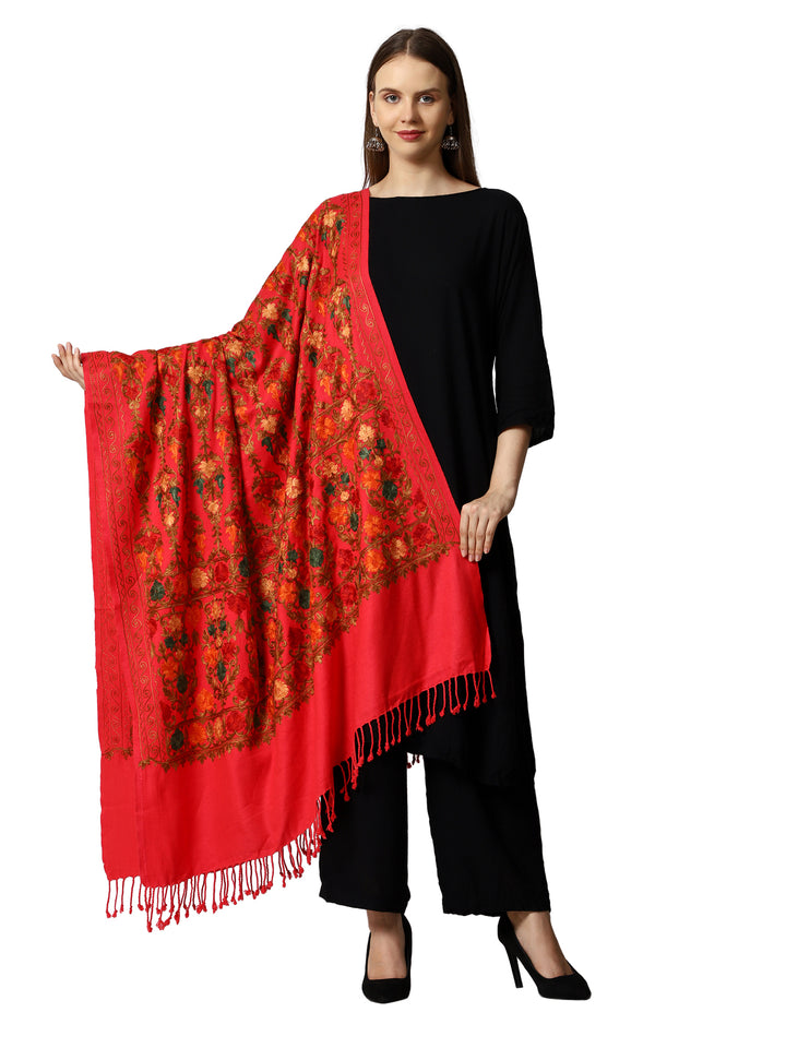 Women's Aari Embroidered Wool Shawl