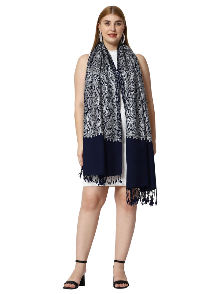 Women's Aari Embroidery Wool Stole