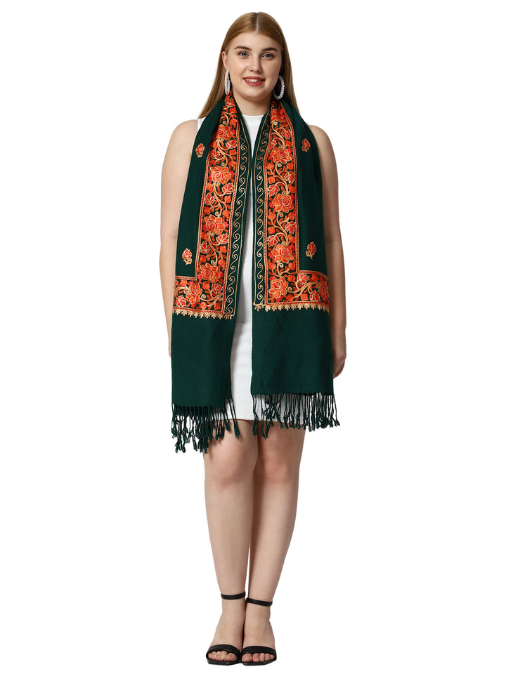 Women's Aari Embroidery Wool Stole