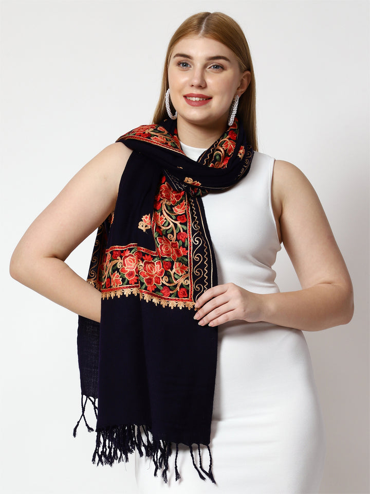 Women's Aari Embroidery Wool Stole
