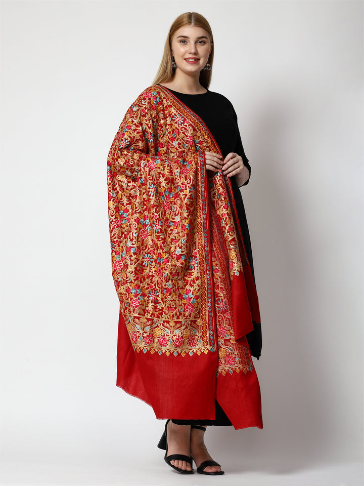 Women's Aari Embroidery Wool Shawl