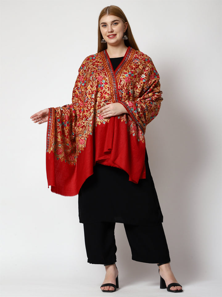 Women's Aari Embroidery Wool Shawl