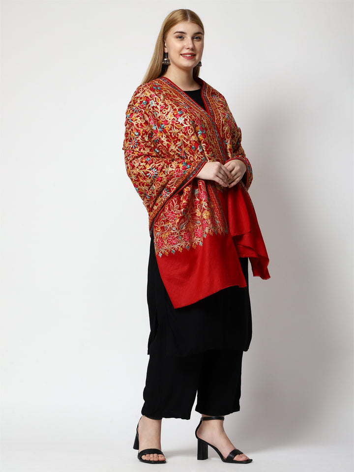 Women's Aari Embroidery Wool Shawl