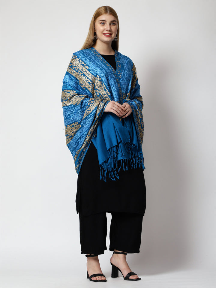Women's Aari Embroidery Wool Shawl