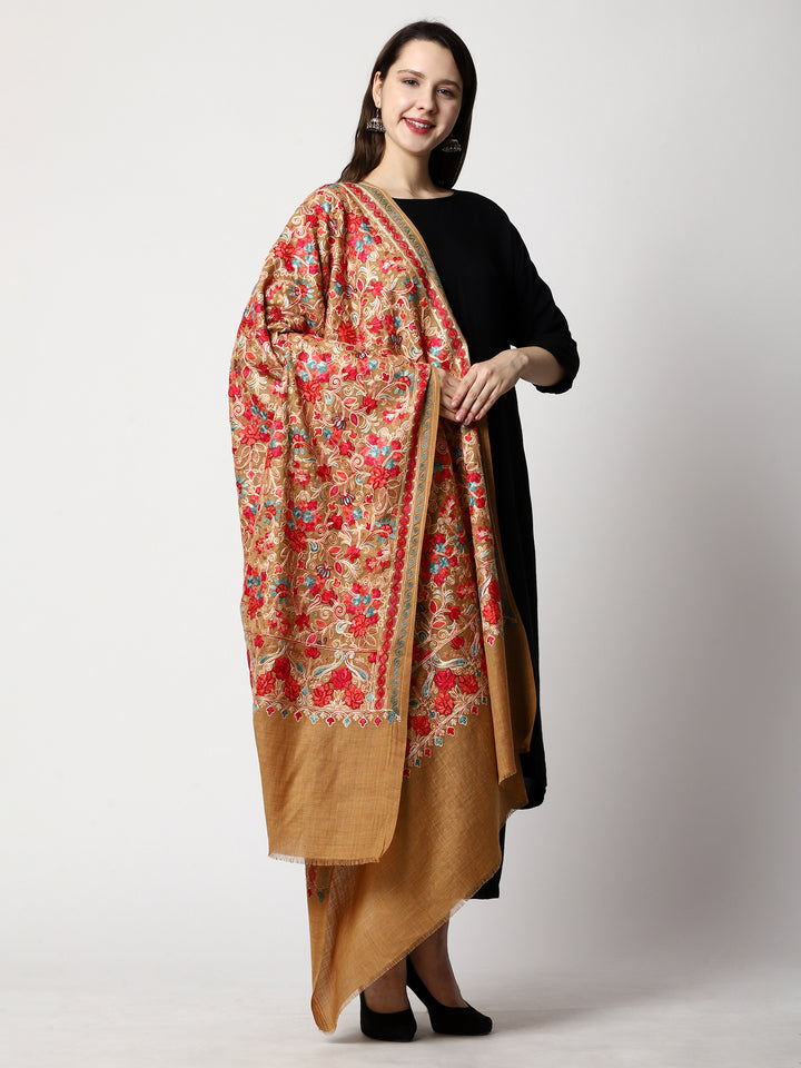 Women's Aari Embroidery Wool Shawl