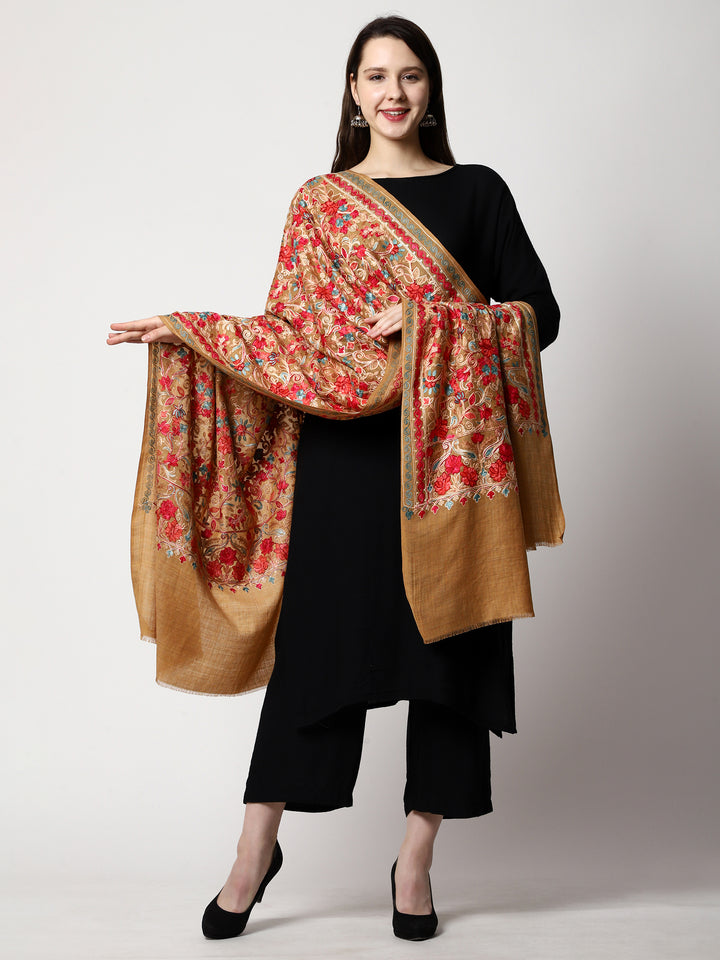 Women's Aari Embroidery Wool Shawl