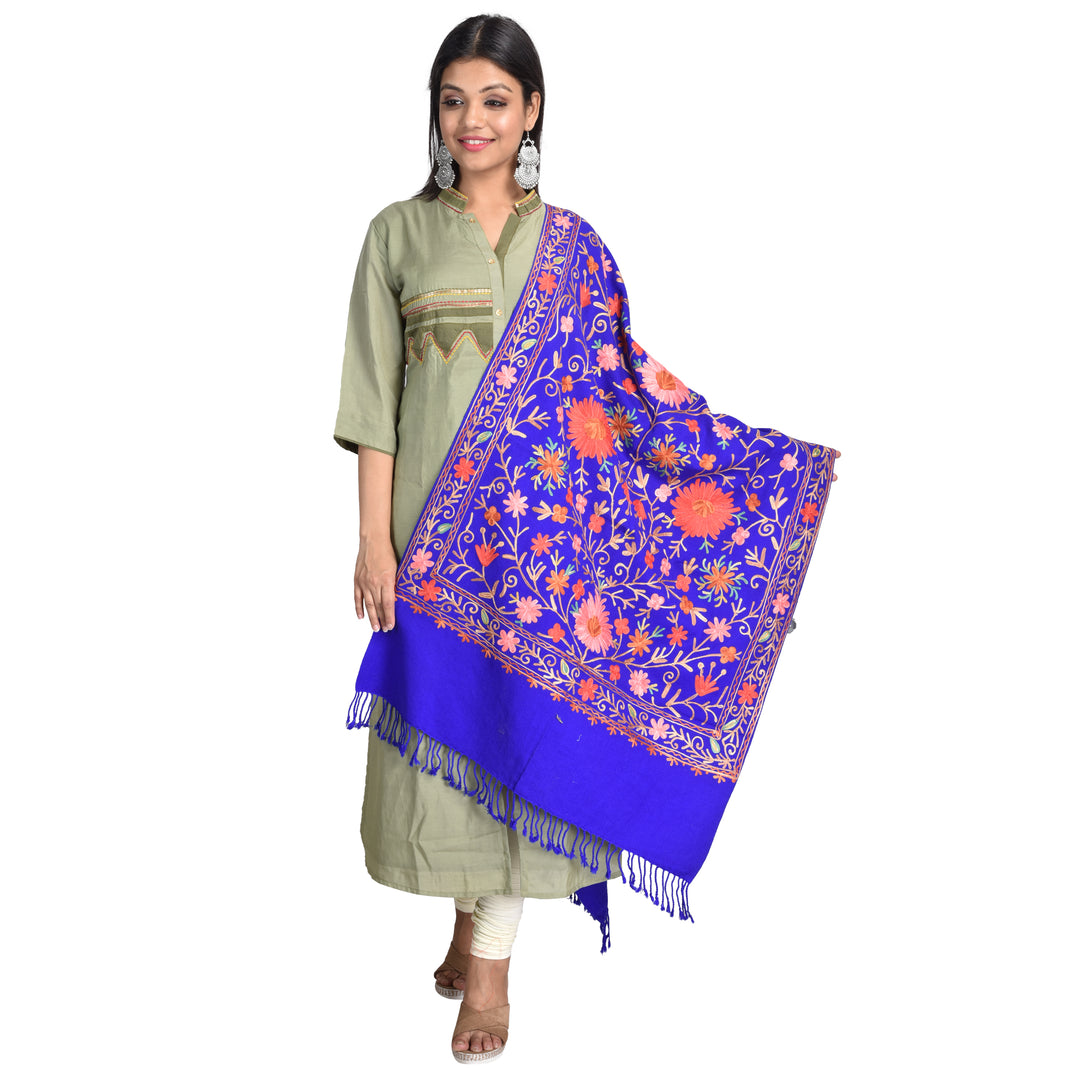 Women's Aari Embroidered Wool Stole