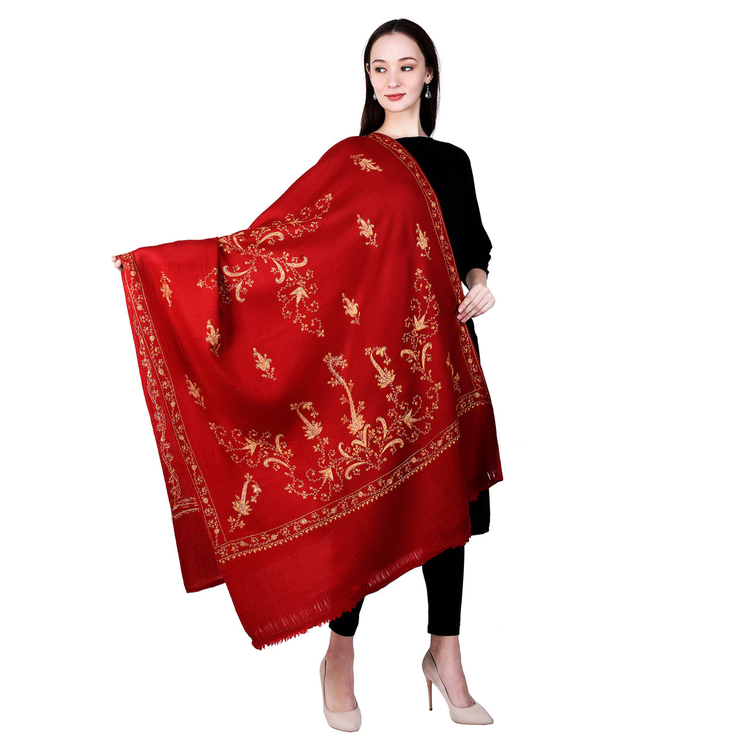 Women's Hand Embroidered Wool Shawl
