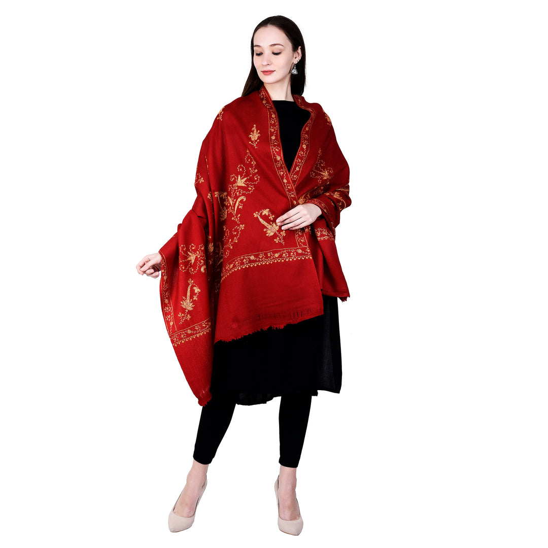 Women's Hand Embroidered Wool Shawl