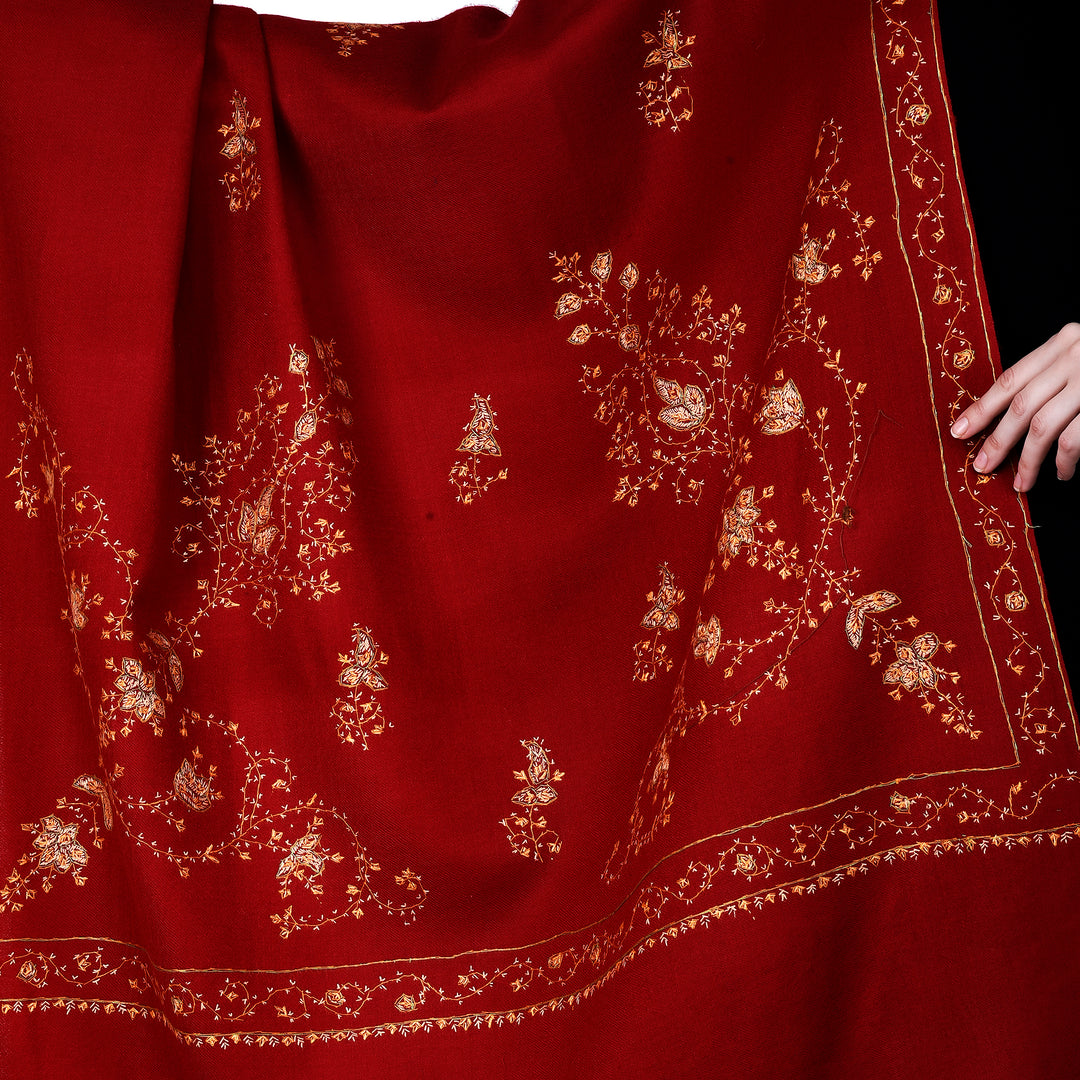 Women's Hand Embroidered Wool Shawl