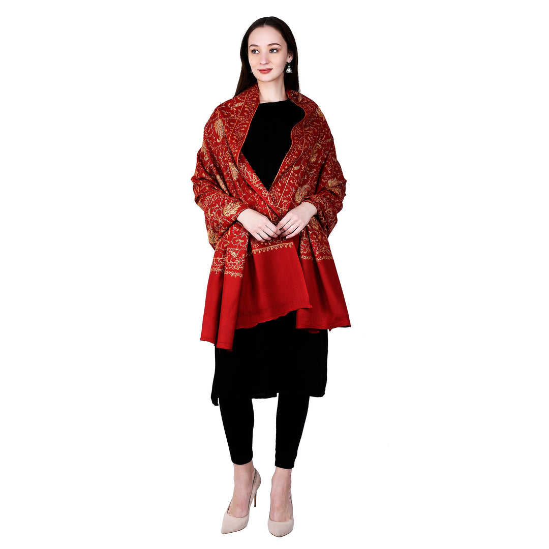 Women's Hand Embroidered Wool Shawl