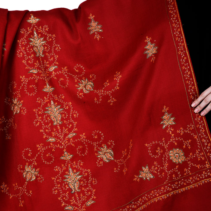 Women's Hand Embroidered Wool Shawl