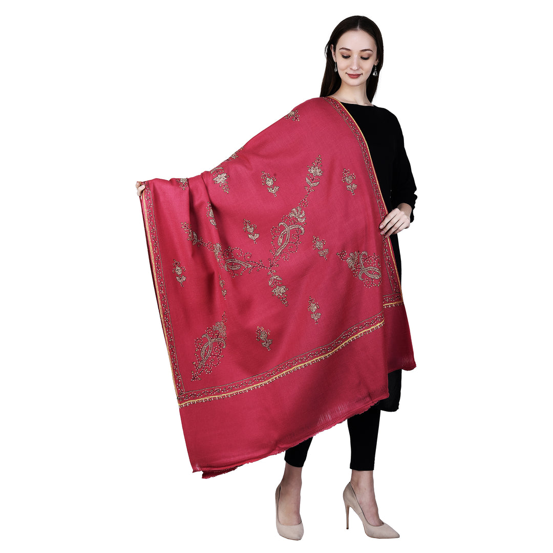 Women's Hand Embroidered Wool Shawl