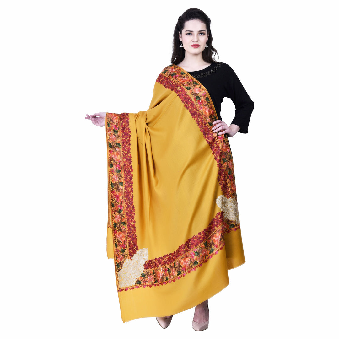 Women's Aari Embroidery Wool Shawl