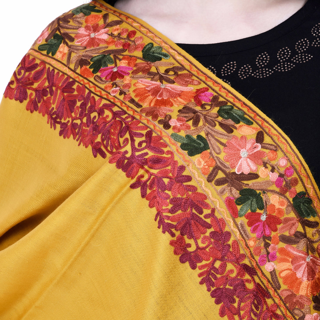 Women's Aari Embroidery Wool Shawl