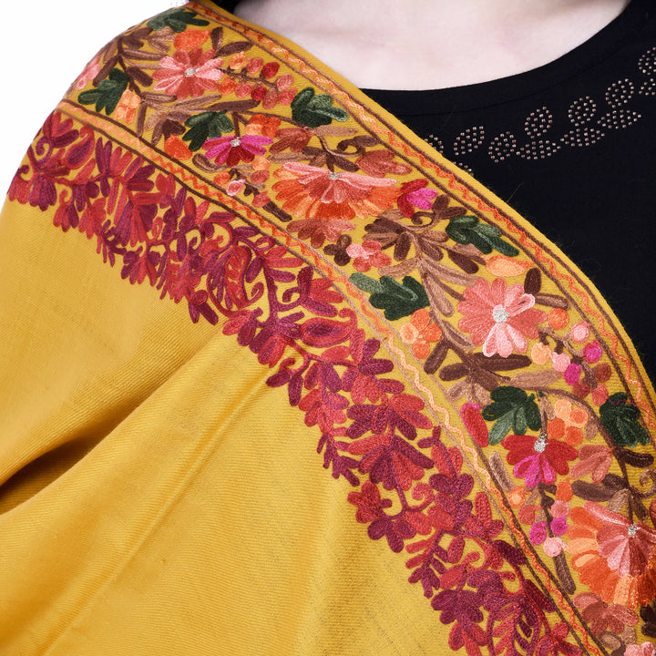 Women's Aari Embroidery Wool Shawl