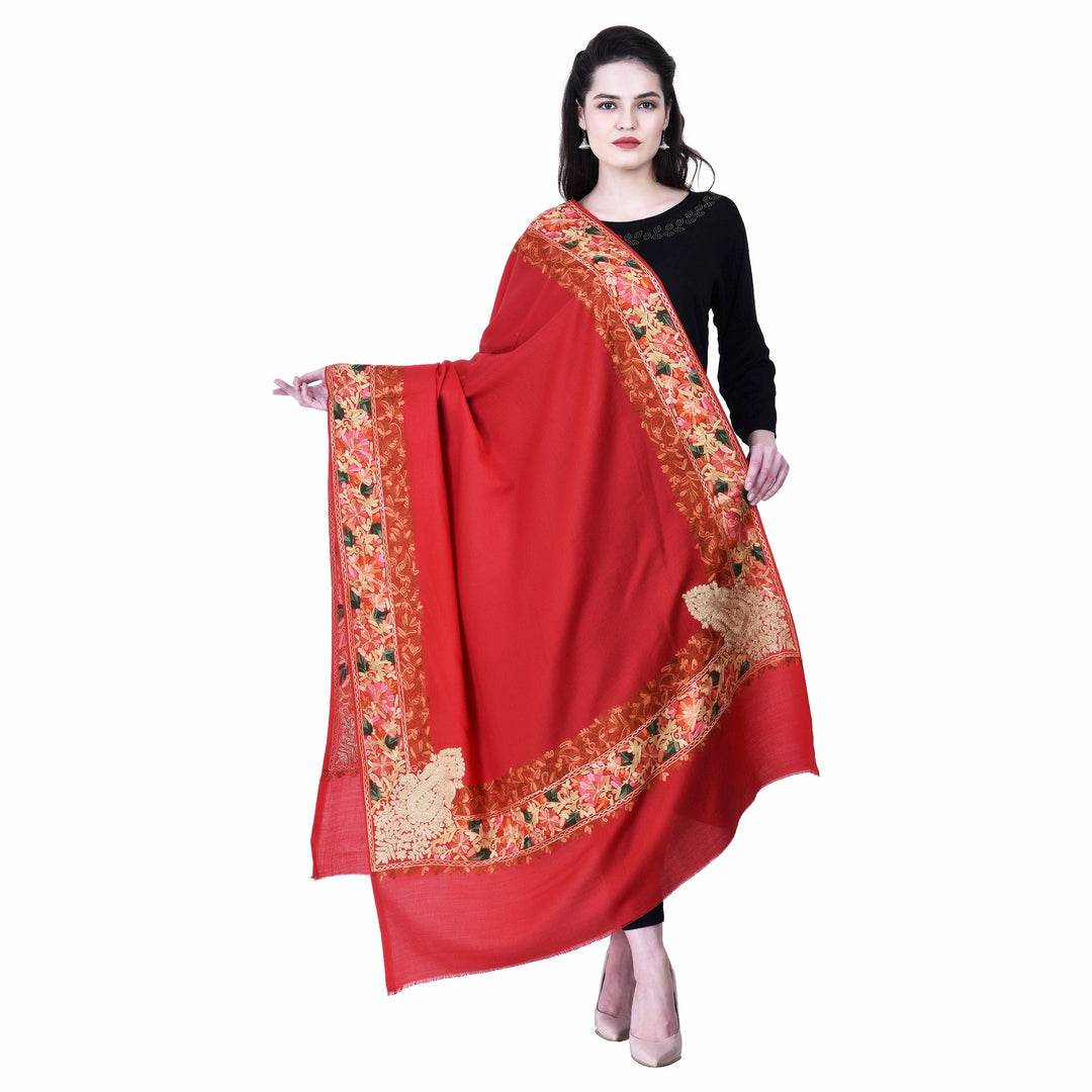Women's Aari Embroidery Wool Shawl
