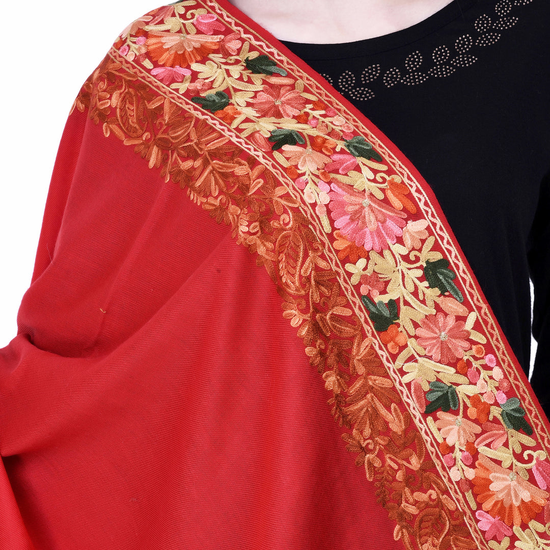 Women's Aari Embroidery Wool Shawl