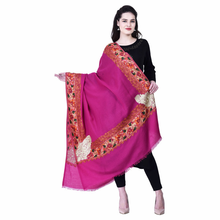 Women's Aari Embroidery Wool Shawl