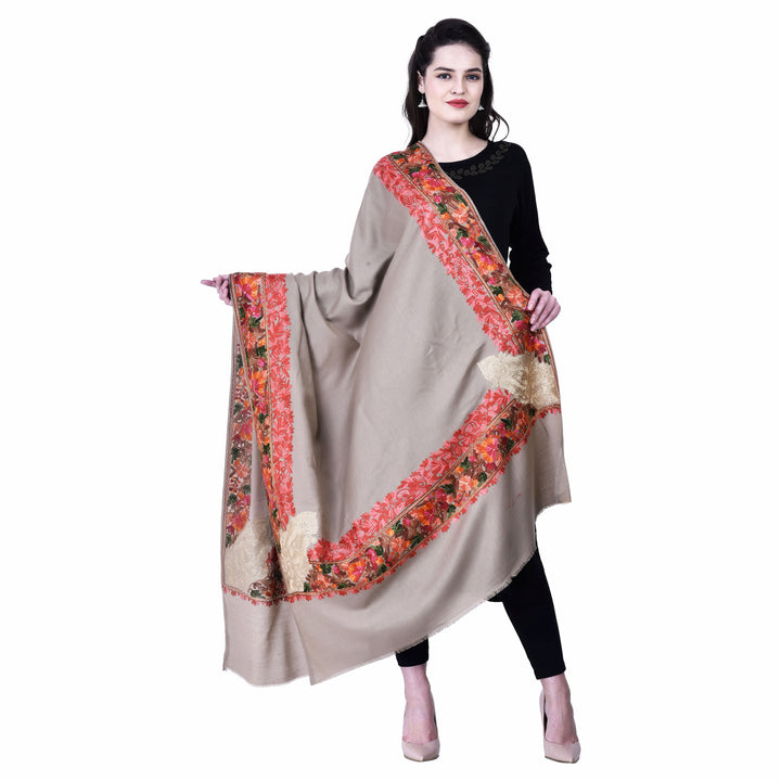 Women's Aari Embroidery Wool Shawl