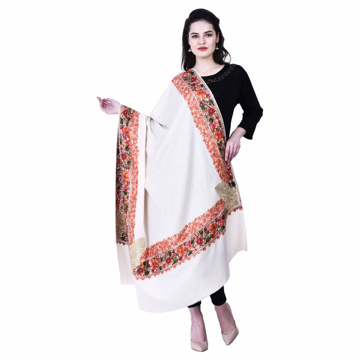 Women's Aari Embroidery Wool Shawl