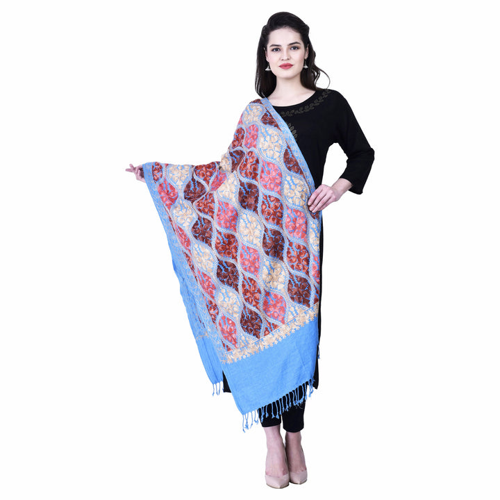 Women's Aari Embroidered Wool Stole