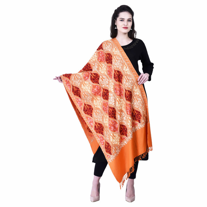 Women's Aari Embroidered Wool Stole