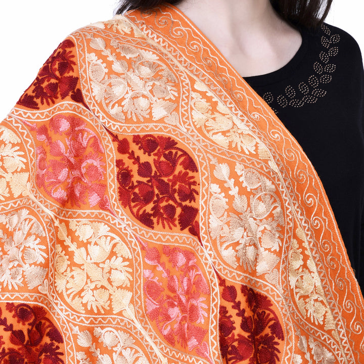 Women's Aari Embroidered Wool Stole