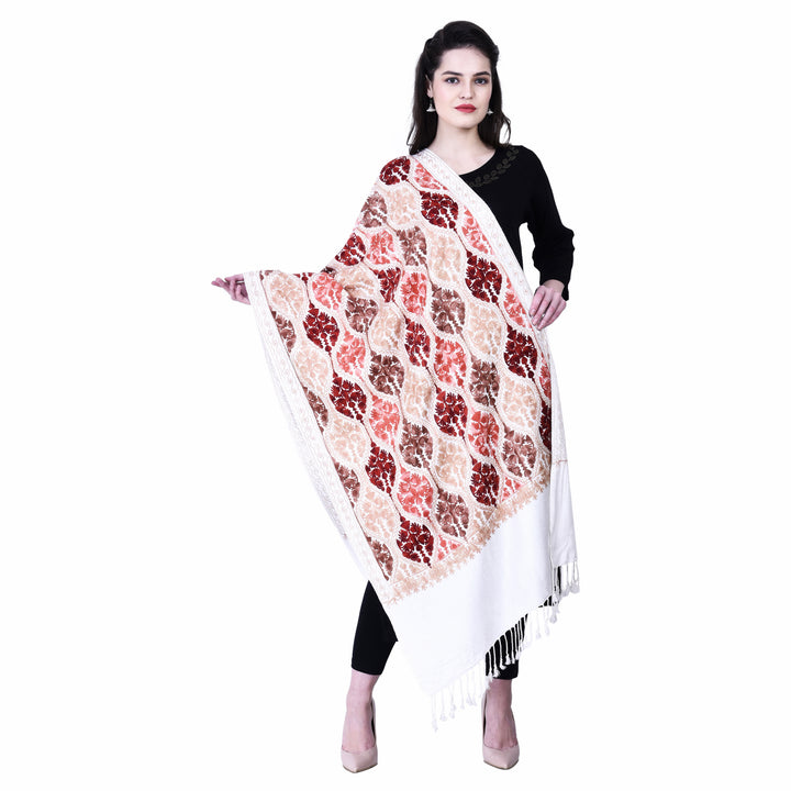 Women's Aari Embroidered Wool Stole